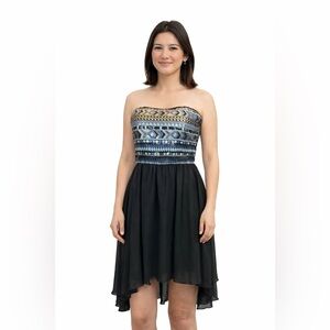 Charlotte Russe Sequin Strapless Mini Sheer Dress/Medium